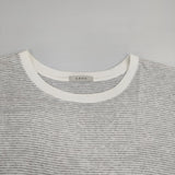 LENO ボーダー カットオフ コットン 日本製 サイズ2 半袖Ｔシャツ カットソー グレー ホワイト レディース リノ【中古】6-0620S△