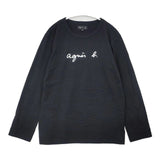 agnes b. ロゴ サイズ2 長袖Ｔシャツ カットソー ロンＴ ブラック レディース アニエスベー【中古】6-0815M∞