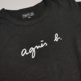 agnes b. ロゴ サイズ2 長袖Ｔシャツ カットソー ロンＴ ブラック レディース アニエスベー【中古】6-0815M∞