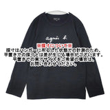 agnes b. ロゴ サイズ2 長袖Ｔシャツ カットソー ロンＴ ブラック レディース アニエスベー【中古】6-0815M∞
