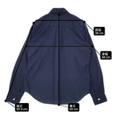 COMME des GARCONS COMME des GARCONS ポリエステル縮絨 長袖シャツ AD2017 ネイビー レディース コムデギャルソン/コムコム【中古】6-0815M∞