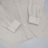 MARGARET HOWELL シルクコットン MH刺繍 578-253905 長袖シャツ ベージュ レディース マーガレットハウエル【中古】6-0815M∞
