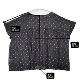 soil インド製 ドットプリント フレンチスリーブギャザースモック シアー ブラウス シャツ ブラック グレー レディース ソイル【中古】6-0620S△
