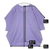 to touch ナチュラルソフト ドルマンT コットン 日本製 サイズ2 半袖Ｔシャツ カットソー ラベンダー レディース トゥータッチ【中古】6-0620S△