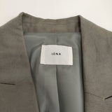 IENA LINEN COTTONストレッチジャケット サイズ36 定価30800円 肩パッド ダブル テーラードジャケット 23SS グレー レディース イエナ【中古】6-0612M♪