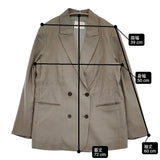 IENA LINEN COTTONストレッチジャケット サイズ36 定価30800円 肩パッド ダブル テーラードジャケット 23SS グレー レディース イエナ【中古】6-0612M♪