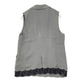 UNITED ARROWS ストライプ レース ベスト ノースリーブ ジャケット グレー レディース ユナイテッドアローズ【中古】6-0815M∞