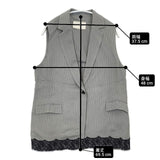 UNITED ARROWS ストライプ レース ベスト ノースリーブ ジャケット グレー レディース ユナイテッドアローズ【中古】6-0815M∞