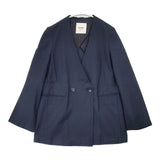 JOURNAL STANDARD L'essage チノ ダブルブレストジャケット ノーカラージャケット 24SS ネイビー レディース ジャーナルスタンダードレサージュ【中古】6-0919M∞