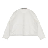LinenYa スナップボタン 丸首 コットン混 日本語 カットソー カーディガン ホワイト レディース リネンヤ【中古】6-0909M△