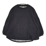 (g) DOT SHOULDER BALLOON PULLOVER 定価10780円 ストレッチ ワイド コットン 日本製 カットソー ブラック ホワイト レディース グラム【中古】6-0909M△
