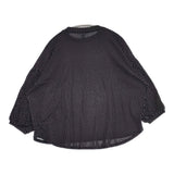 (g) DOT SHOULDER BALLOON PULLOVER 定価10780円 ストレッチ ワイド コットン 日本製 カットソー ブラック ホワイト レディース グラム【中古】6-0909M△