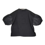 (g) COMBI PULLOVER 定価9350円 g-306 パフスリーブ ワイドシルエット 半袖Ｔシャツ カットソー ブラック レディース グラム【中古】6-0626S♪