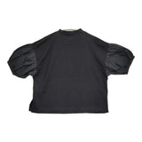 (g) COMBI PULLOVER 定価9350円 g-306 パフスリーブ ワイドシルエット 半袖Ｔシャツ カットソー ブラック レディース グラム【中古】6-0626S♪