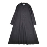 Plantation バンドカラー シャツワンピース ウール混 日本製 サイズM ワンピース ブラック レディース プランテーション【中古】6-0909M△