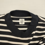 pot and tea ボーダー コットン 日本製 サイズF 長袖Ｔシャツ カットソー ロンＴ ブラック ホワイト レディース ポットアンドティー【中古】6-0815M∞