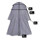 UNIVERSAL TISSU ストライプ ギャザーシャツワンピ ワンピース ホワイト ブルー レディース ユニバーサルティシュ【中古】6-1003M∞