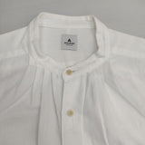 ashuhari アシュハリ band collar tuck shirt 定価15180円 コットン サイズF 日本製 長袖シャツ ホワイト レディース【中古】6-0815M∞