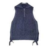 JOURNAL STANDARD relume 製品染めジップベスト ノースリーブニット コットン ベスト ネイビー レディース ジャーナルスタンダードレリューム【中古】6-1008M∞