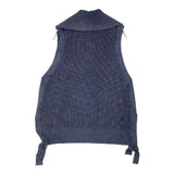 JOURNAL STANDARD relume 製品染めジップベスト ノースリーブニット コットン ベスト ネイビー レディース ジャーナルスタンダードレリューム【中古】6-1008M∞