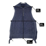 JOURNAL STANDARD relume 製品染めジップベスト ノースリーブニット コットン ベスト ネイビー レディース ジャーナルスタンダードレリューム【中古】6-1008M∞
