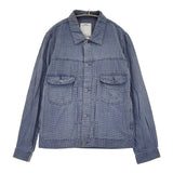 VISVIM 101 JKT INDIGO CHECK 0114305013002 日本製 サイズ2 コットンリネン チェック ジャケット ブルー ブラウン メンズ ビズビム/ヴィズヴィム【中古】6-0630M♪