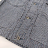 VISVIM 101 JKT INDIGO CHECK 0114305013002 日本製 サイズ2 コットンリネン チェック ジャケット ブルー ブラウン メンズ ビズビム/ヴィズヴィム【中古】6-0630M♪