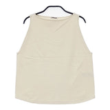 AURALEE Super Hard Twist Knit Boat-Neck Tank ノースリーブ タンクトップ コットン 日本製 Ｔシャツ カットソー アイボリー レディース オーラリー【中古】6-0627S△
