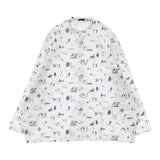 R&D.M.Co- SNOW DIARY BUGGY SHIRT 定価37400円 スノーダイアリー 総柄 ブラウス シャツ ホワイト マルチカラー レディース オールドマンズテーラー【中古】6-0726M∞