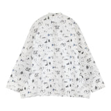 R&D.M.Co- SNOW DIARY BUGGY SHIRT 定価37400円 スノーダイアリー 総柄 ブラウス シャツ ホワイト マルチカラー レディース オールドマンズテーラー【中古】6-0726M∞