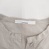 LAITERIE LB18202 コットン リボン 切替 ローブ ワンピース ベージュ レディース レイトリー【中古】6-0906M◎