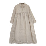 JOURNAL STANDARD リネン スキッパー ギャザー ワンピース ベージュ レディース ジャーナルスタンダード【中古】6-0909M△