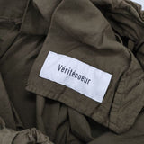 veritecoeur コットンタイプライターパンツ VC-1748 サイズF ウエストゴム パンツ カーキ レディース ヴェリテクール【中古】6-0913G∞