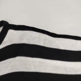 Traditional Weatherwear BOX SHORT TOP ボーダー コットン ノースリーブ サイズS セーター ニット ブラック ホワイト レディース トラディショナルウェザーウェア【中古】6-0627S△