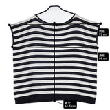 Traditional Weatherwear BOX SHORT TOP ボーダー コットン ノースリーブ サイズS セーター ニット ブラック ホワイト レディース トラディショナルウェザーウェア【中古】6-0627S△