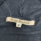 Vlas Blomme 薄手天竺フードボレロ 122011 リネン カーディガン ネイビー レディース ヴラスブラム【中古】6-0906M◎