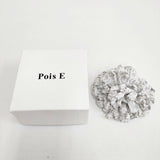 Pois E CRAVO コットン 定価13200円 コサージュ ブローチ シロ Ｌグレー レディース ポイズエ【中古】6-0615G◎