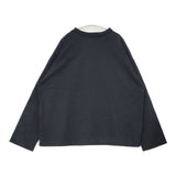 A.U.G. relaxing オーグリラクシング オーバーサイズ サイズ1 コットン 日本製 長袖Ｔシャツ カットソー ロンＴ ブラック レディース【中古】6-0907M∞