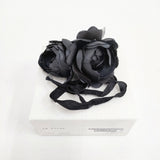 la fleur camellia 定価11550円 L-B0707 バラ コサージュ ブローチ クロ レディース ラフルール【中古】6-0615G◎
