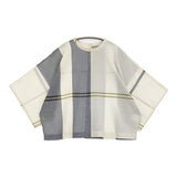 Pal'las Palace ドルマンシャツ 秋間道 格子チェック 定価21000円 サイズ0 日本製 ブラウス 24AW アイボリー レディース パラスパレス【中古】6-0616S♪