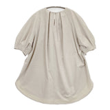 qualite トリコットスェードカットソー 定価20900円 タック ブラウス 日本製 サイズF 半袖Ｔシャツ カットソー ライトベージュ レディース カリテ【中古】6-0909S△