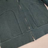 mina perhonen mousse ys8419 ジップアップ サイズ40 刺繍 パーカー ブルーグリーン レディース ミナペルホネン【中古】6-0726M∞