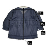 mina perhonen valoa 定価52800円 abs1247 38 コットンシルク フリル シアー ブラウス シャツ ネイビー レディース ミナペルホネン【中古】6-0616S♪