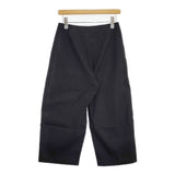 mizuiro-ind リネン混 タックパンツ ワイドパンツ 日本製 サイズ2 クロップドパンツ ブラック レディース ミズイロインド【中古】6-0909M△
