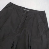 mizuiro-ind リネン混 タックパンツ ワイドパンツ 日本製 サイズ2 クロップドパンツ ブラック レディース ミズイロインド【中古】6-0909M△