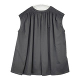 Demi-Luxe BEAMS ノースリーブ ギャザー プルオーバー コットン混 ブラウス シャツ チャコールグレー レディース デミルクス ビームス【中古】6-0627S△