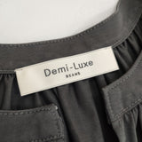 Demi-Luxe BEAMS ノースリーブ ギャザー プルオーバー コットン混 ブラウス シャツ チャコールグレー レディース デミルクス ビームス【中古】6-0627S△