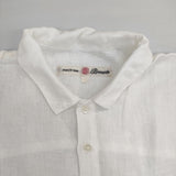 Brocante ドミンゴ 日本製 リネン100% ブラウス サイズ2 半袖シャツ ホワイト レディース ブロカント【中古】6-0627S△