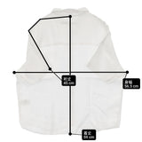 Brocante ドミンゴ 日本製 リネン100% ブラウス サイズ2 半袖シャツ ホワイト レディース ブロカント【中古】6-0627S△