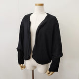 nest Robe リネンボレロ ドルマンニットカーディガン 01153-1176 カーディガン ブラック レディース ネストローブ【中古】6-0805G◎